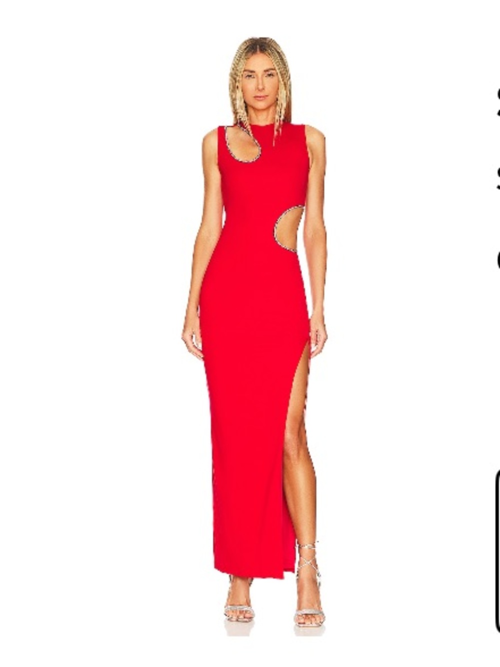 superdown Red Maxi Dress with Side Cutouts